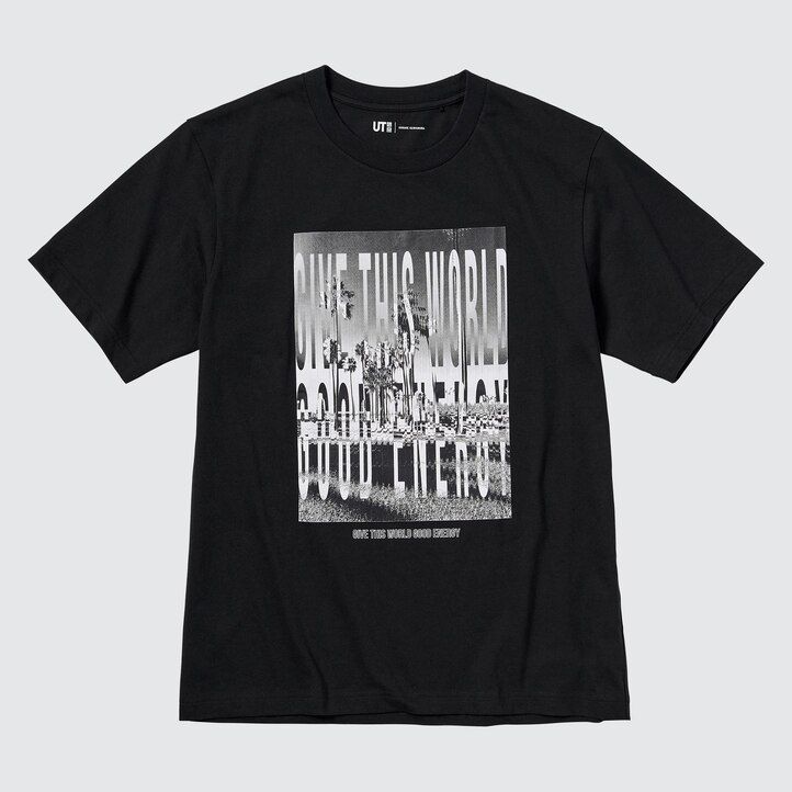 Black Uniqlo Peace For All Graphic T-Shirt Kosuke Kawamura | ADIRG-4537