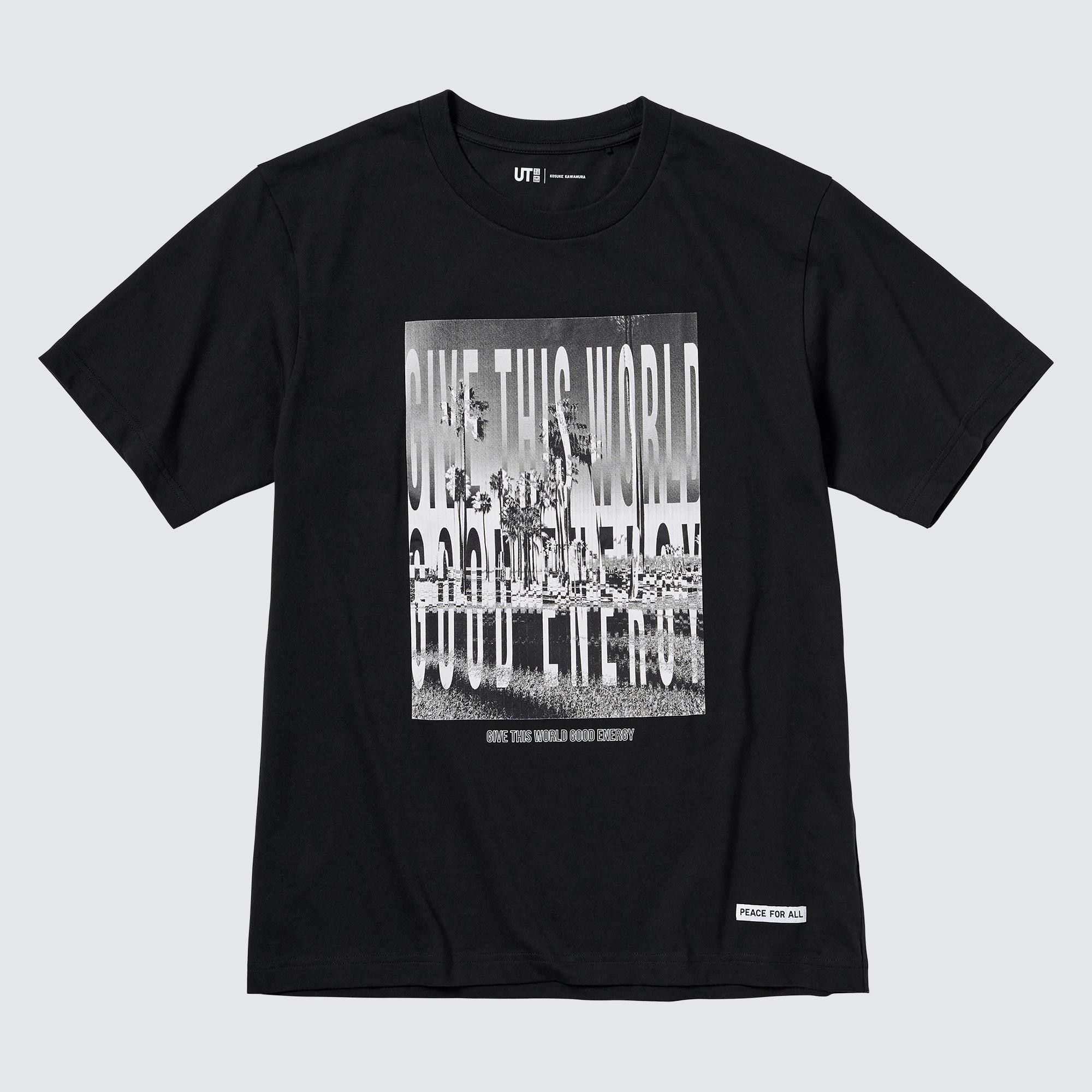 Black Uniqlo Peace For All Graphic T-Shirt Kosuke Kawamura | ADIRG-4537