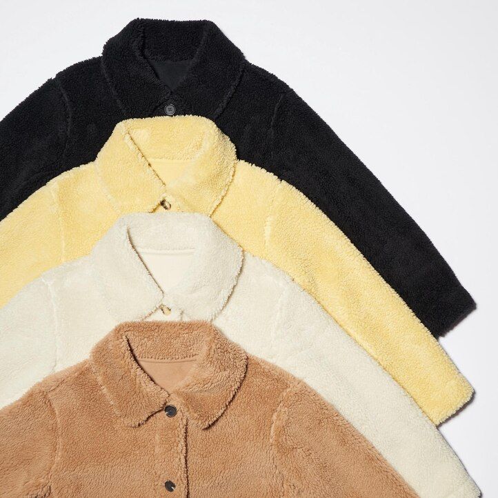 Black Uniqlo Pile Lined Fleece Jacket | WHJKF-5403