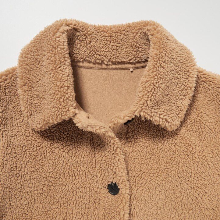 Black Uniqlo Pile Lined Fleece Jacket | WHJKF-5403