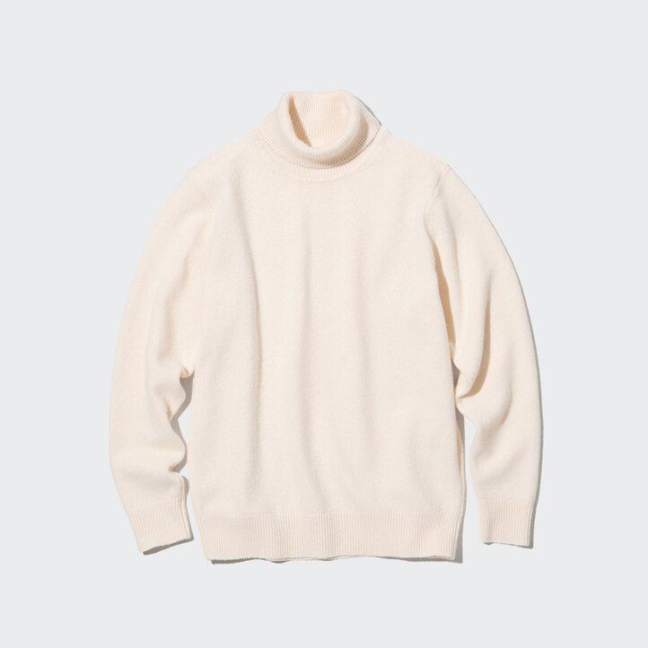Black Uniqlo Premium Lambswool Turtleneck Jumper | NUFBJ-0692