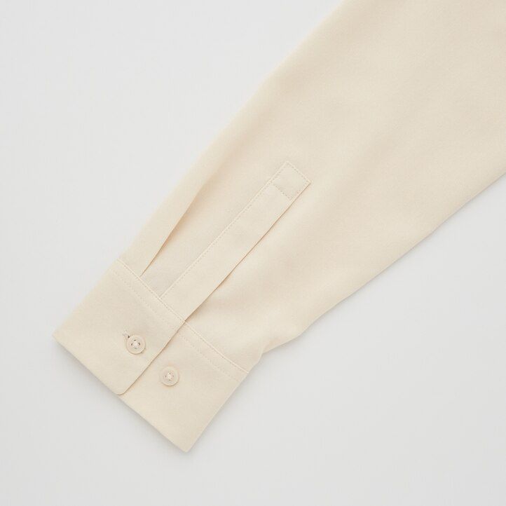 Black Uniqlo Rayon Long Sleeved Blouse | NLWKV-2943