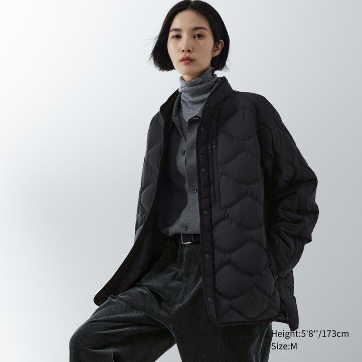 Black Uniqlo Recycled Hybrid Down Jacket | FLISU-9814