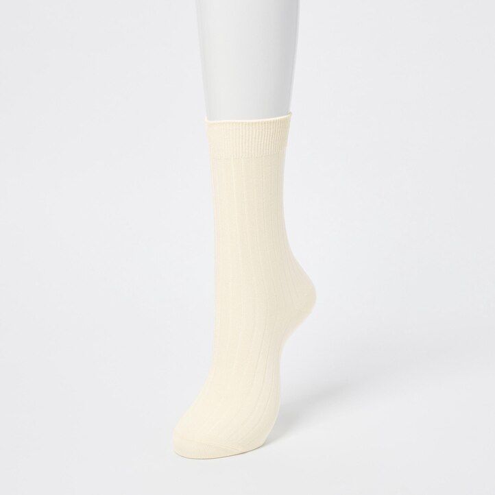 Black Uniqlo Ribbed Socks Three Pairs | LVERK-0187