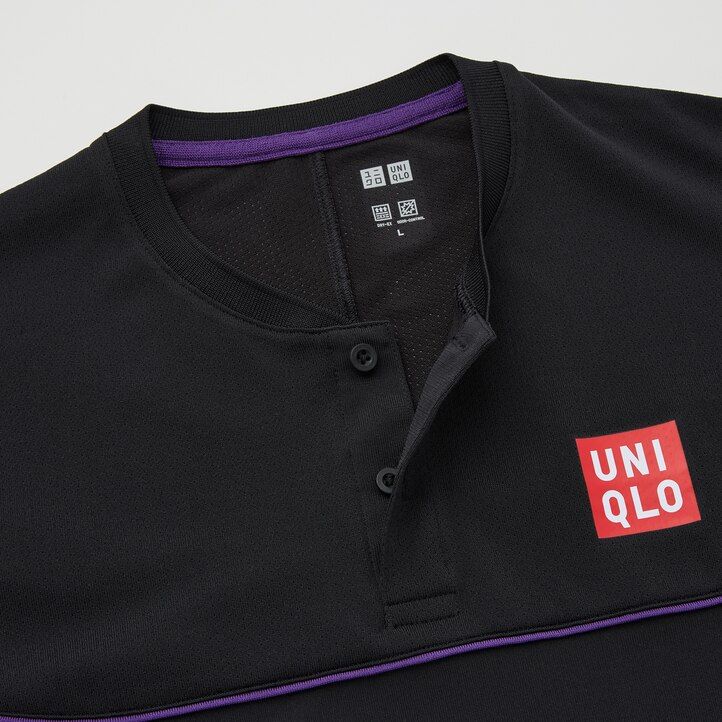 Black Uniqlo Roger Federer Dry Ex Us 2021 Polo Shirt 2021 Season | ZFBCU-4620