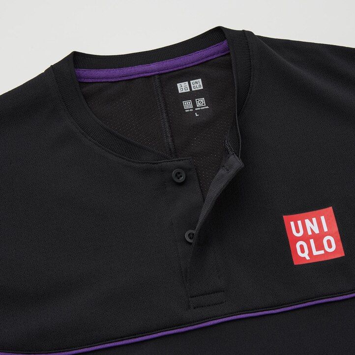 Black Uniqlo Roger Federer Dry Ex Us 2021 Polo Shirt 2021 Season | ZFBCU-4620