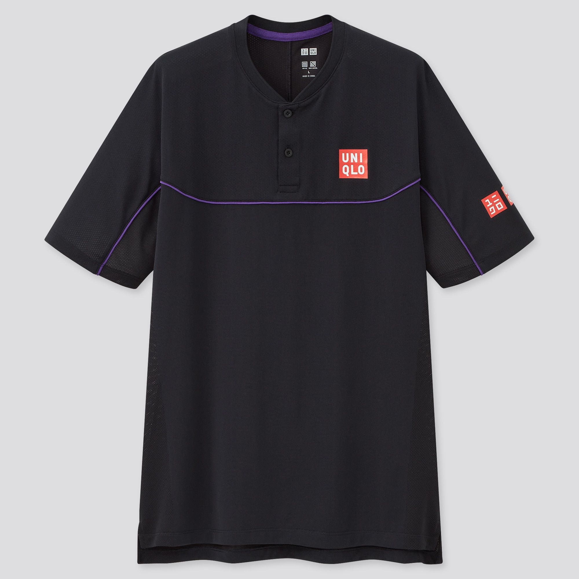 Black Uniqlo Roger Federer Dry Ex Us 2021 Polo Shirt 2021 Season | ZFBCU-4620