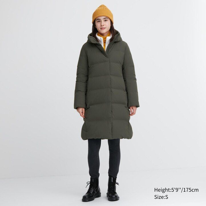 Black Uniqlo Seamless Down Long Coat | PIKFC-5702