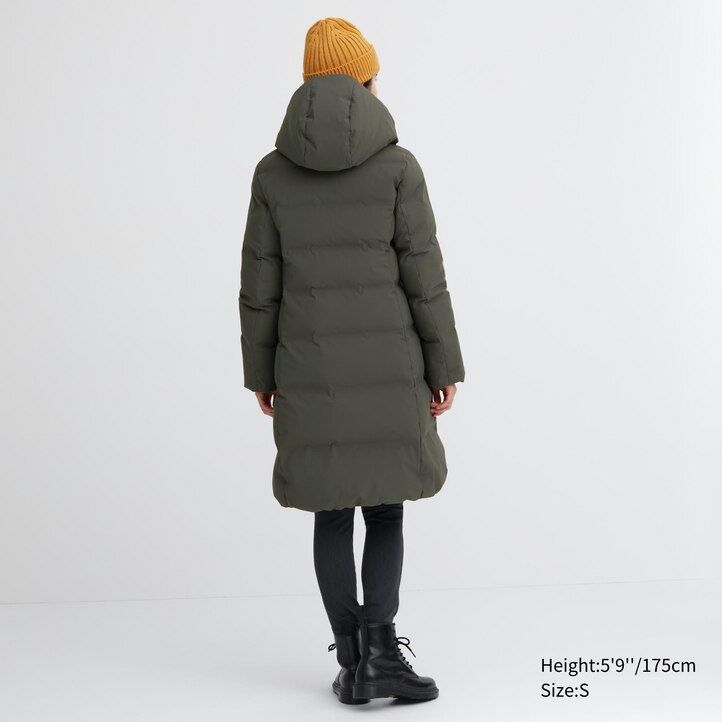 Black Uniqlo Seamless Down Long Coat | PIKFC-5702