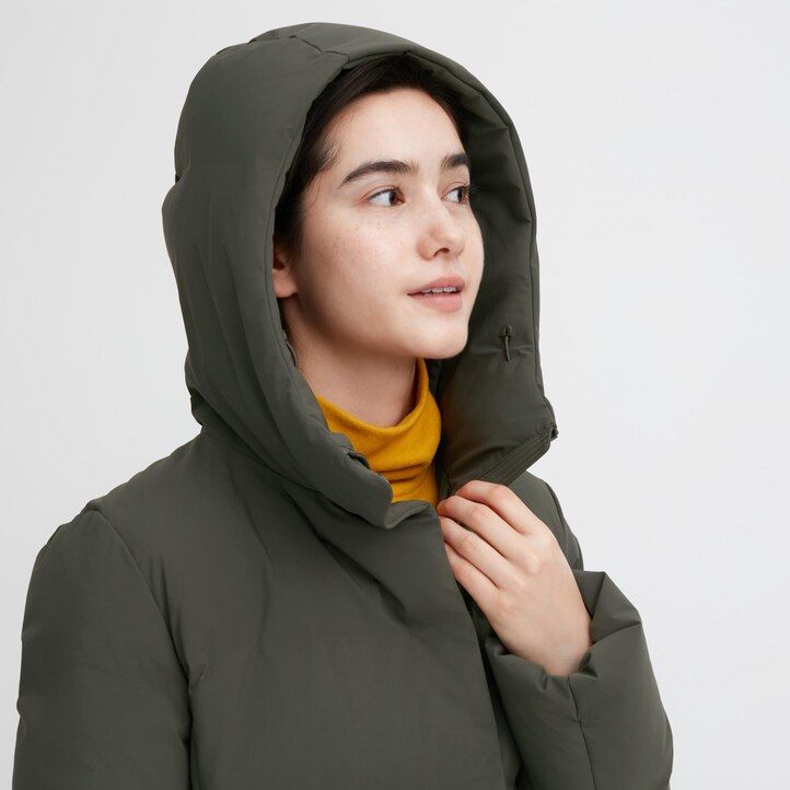 Black Uniqlo Seamless Down Long Coat | PIKFC-5702