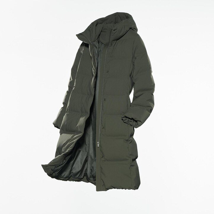 Black Uniqlo Seamless Down Long Coat | PIKFC-5702
