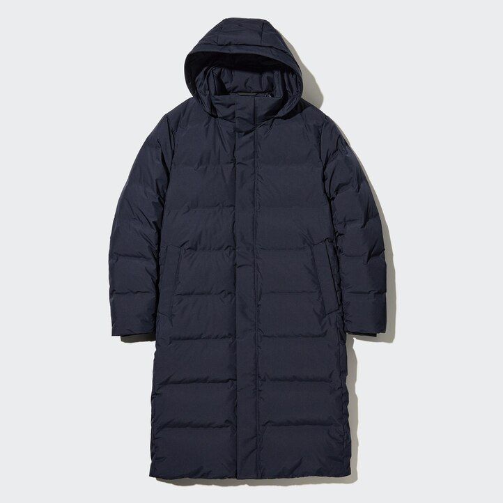 Black Uniqlo Seamless Down Long Coat | ZKBOH-1482