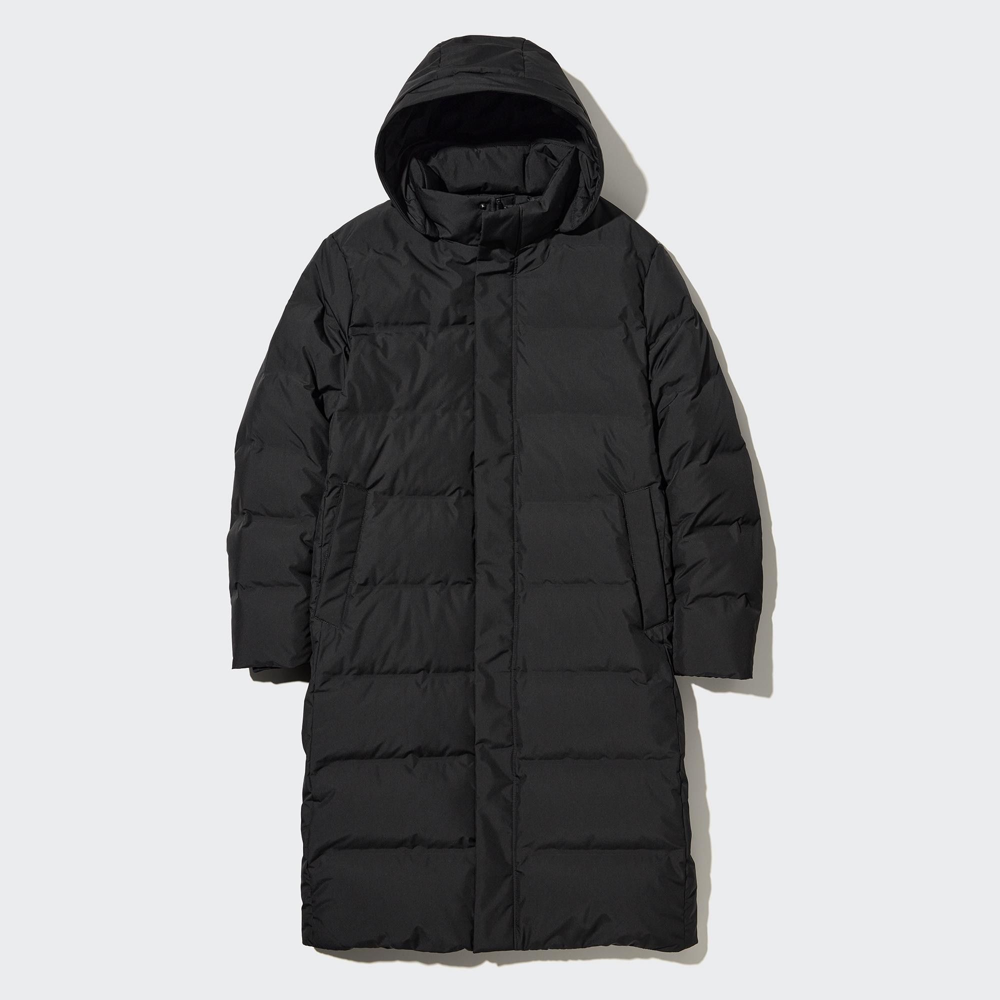Black Uniqlo Seamless Down Long Coat | ZKBOH-1482