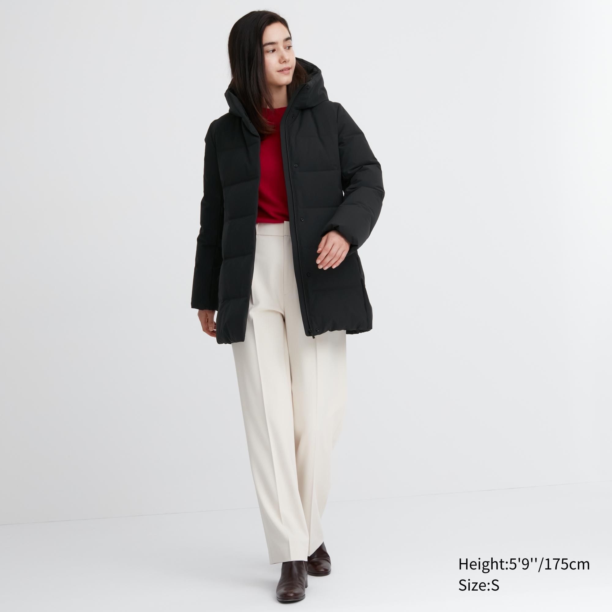 Black Uniqlo Seamless Down Short Coat | HNKUA-2398