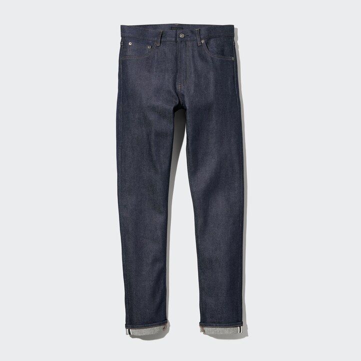 Black Uniqlo Selvedge Stretch Slim Fit Jeans | OXMIN-5378