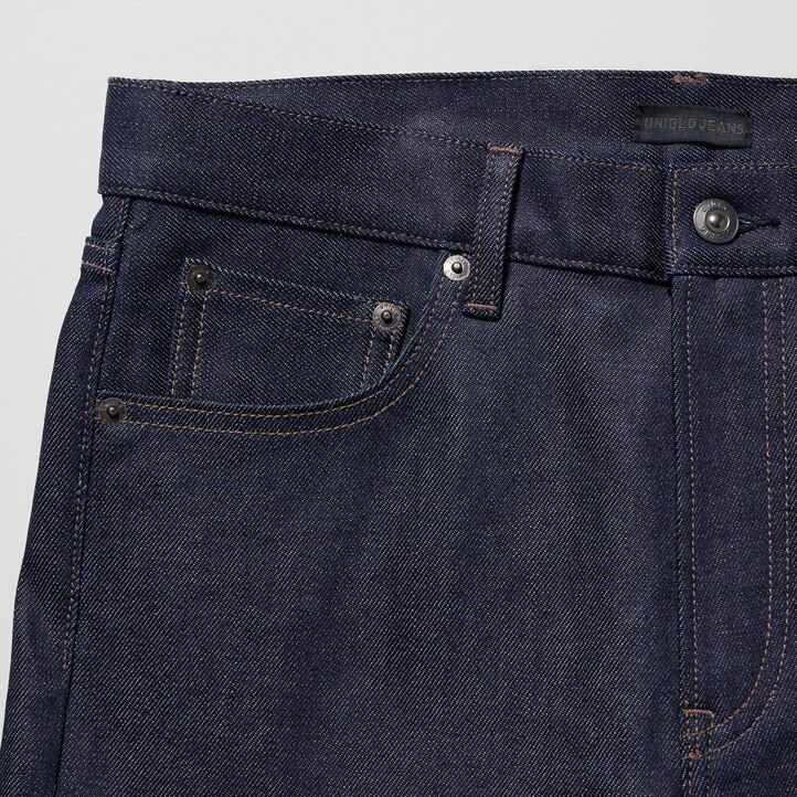 Black Uniqlo Selvedge Stretch Slim Fit Jeans | OXMIN-5378