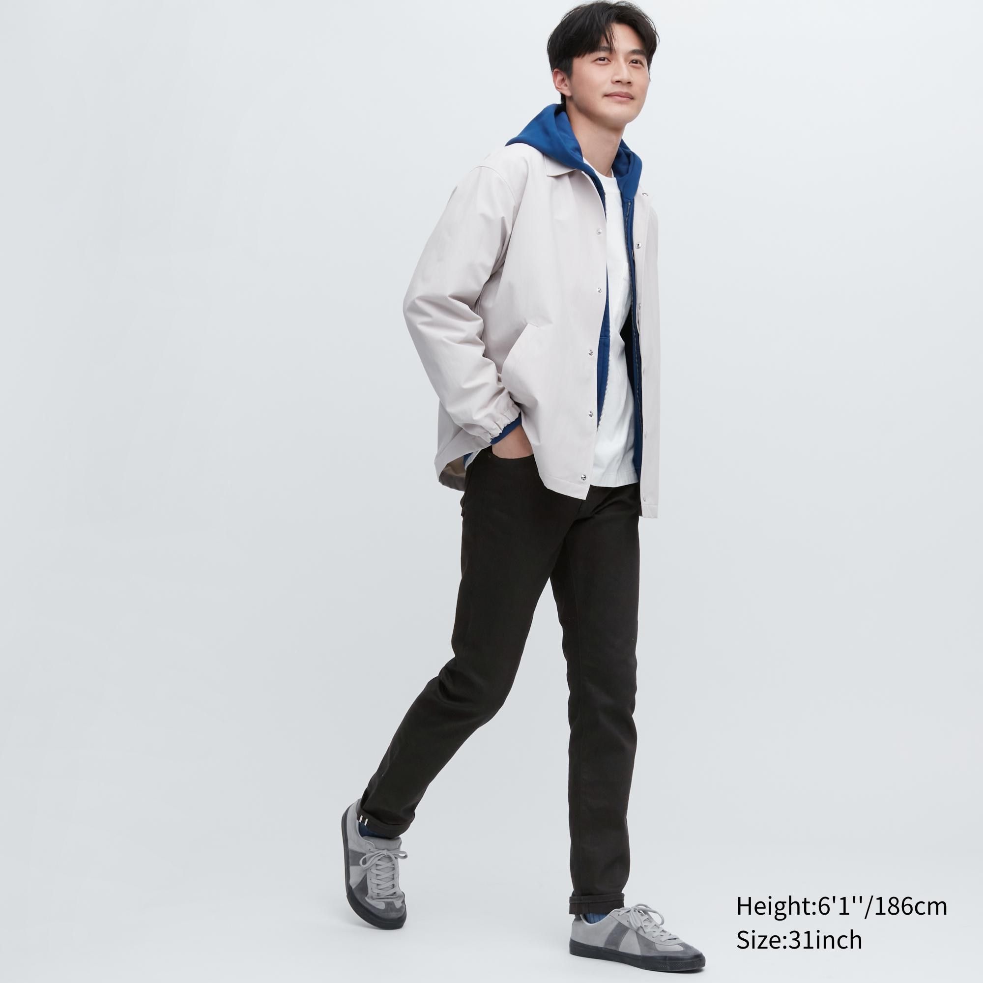 Black Uniqlo Selvedge Stretch Slim Fit Jeans | OXMIN-5378