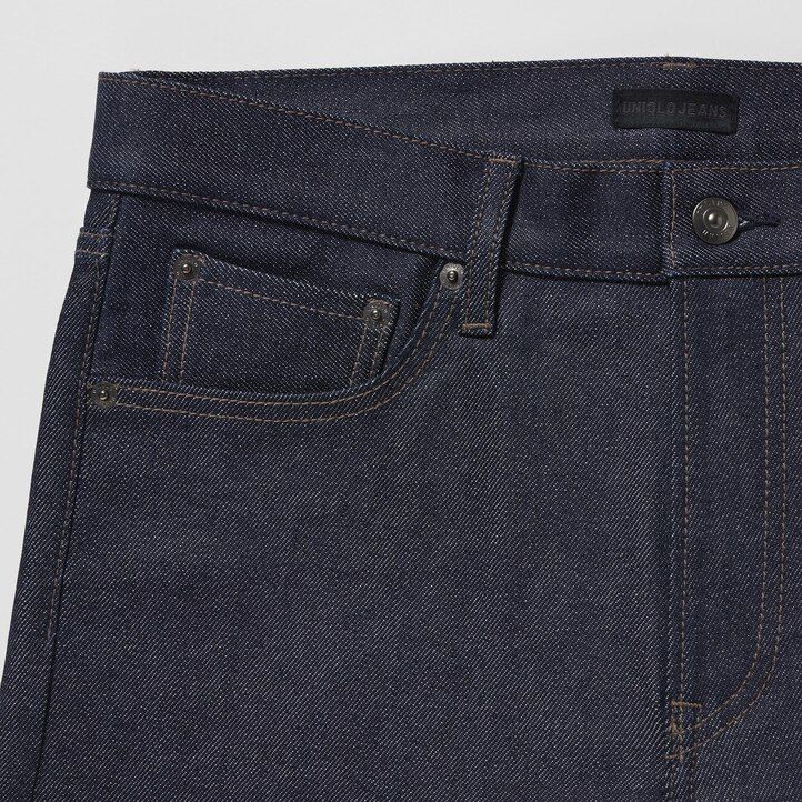 Black Uniqlo Selvedge Stretch Slim Fit Jeans | QRXEI-8241