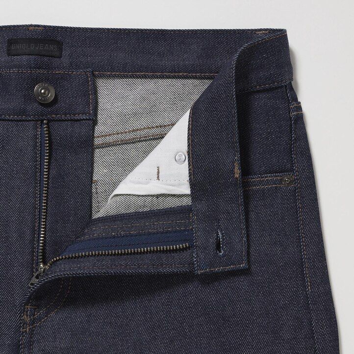 Black Uniqlo Selvedge Stretch Slim Fit Jeans | QRXEI-8241