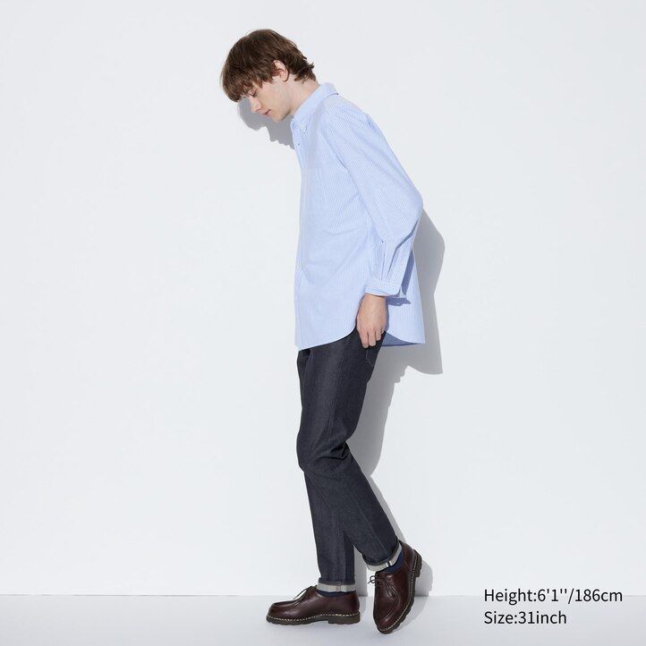 Black Uniqlo Selvedge Stretch Slim Fit Jeans | CKQFY-8734