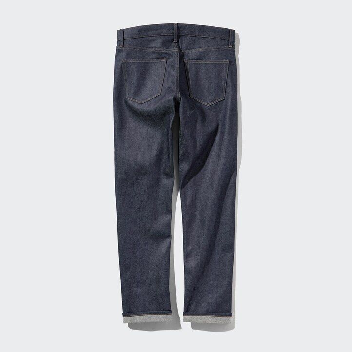 Black Uniqlo Selvedge Stretch Slim Fit Jeans | CKQFY-8734