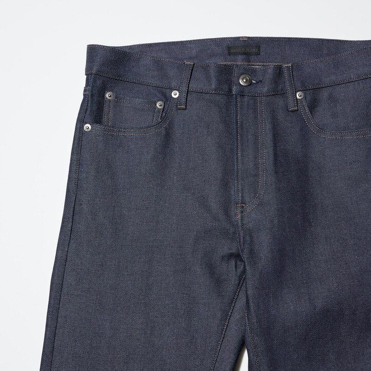 Black Uniqlo Selvedge Stretch Slim Fit Jeans | CKQFY-8734