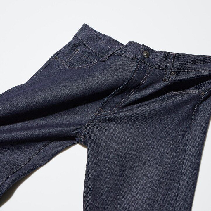 Black Uniqlo Selvedge Stretch Slim Fit Jeans | CKQFY-8734