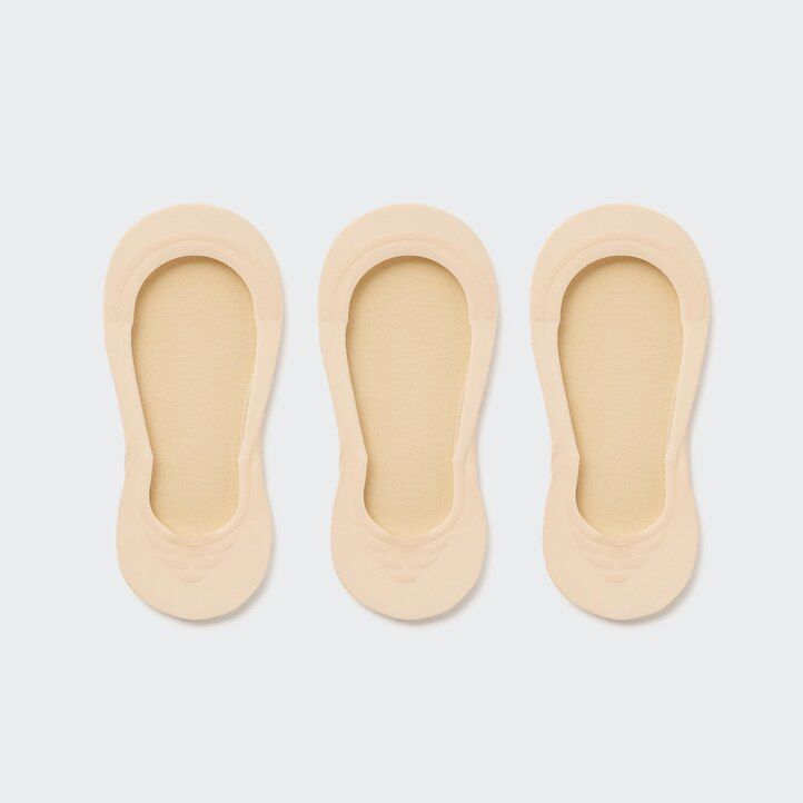 Black Uniqlo Sheer Invisible No Show Socks Three Pairs | UQYRB-3105