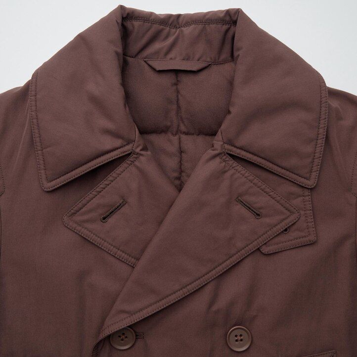 Black Uniqlo Short Padded Pea Coat | KSOIU-8621