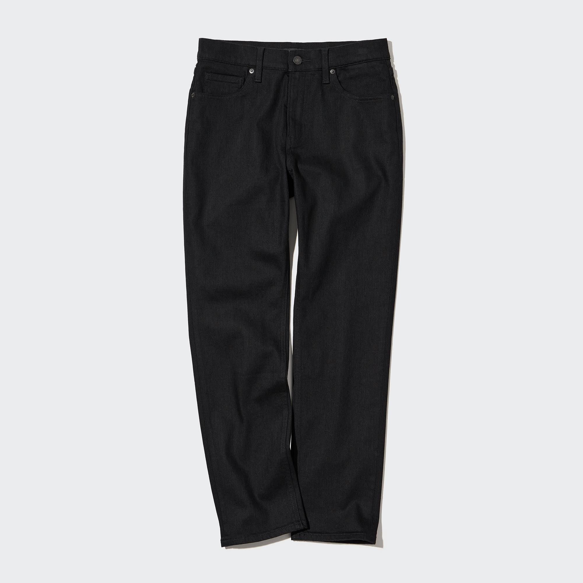 Black Uniqlo Slim Fit Straight Leg Ankle Length Jeans | XFDNL-9015