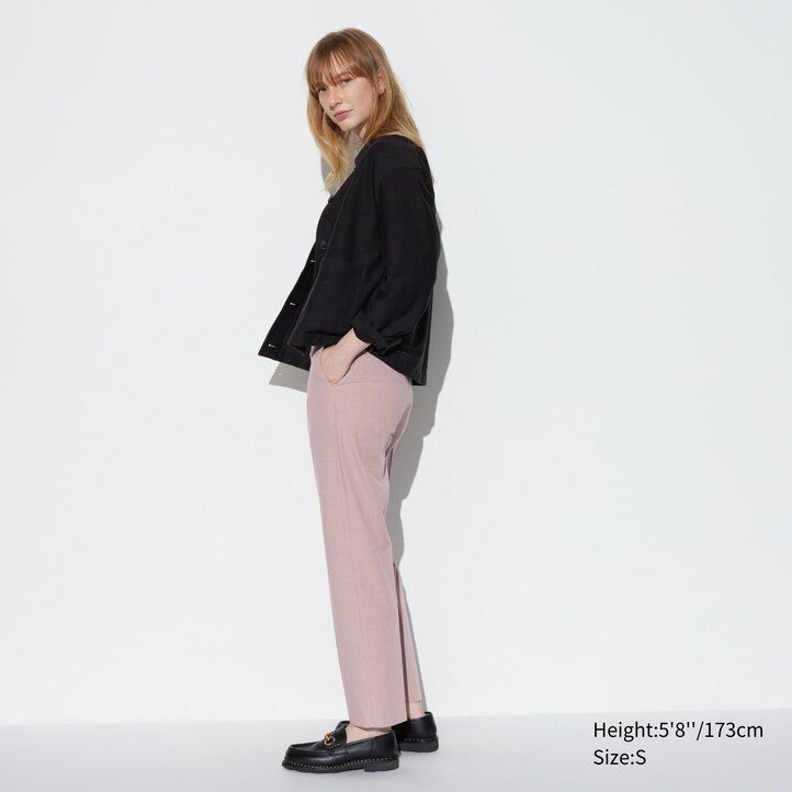 Black Uniqlo Smart Ankle Length Trousers Long | CYPON-2317