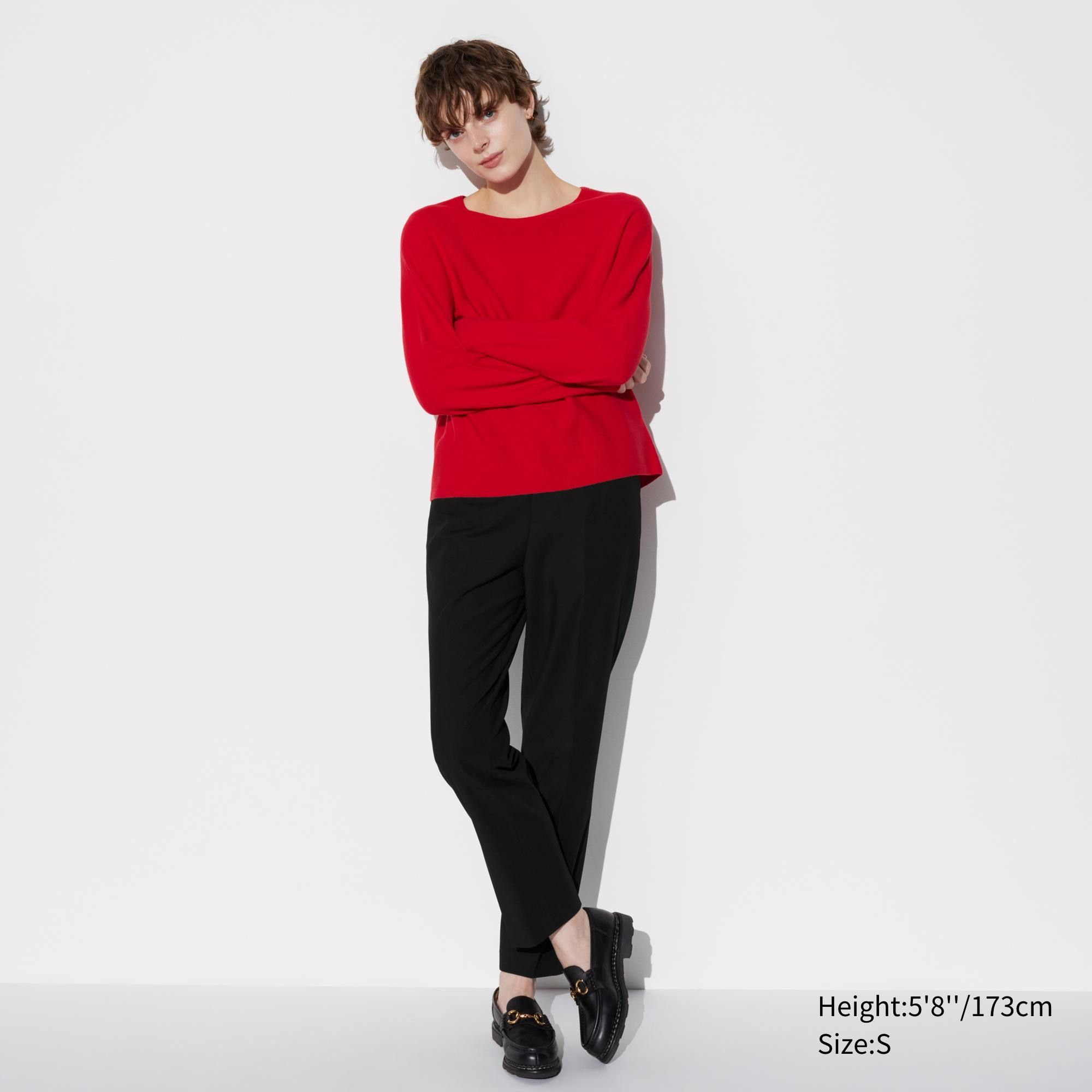 Black Uniqlo Smart Ankle Length Trousers Long | CYPON-2317