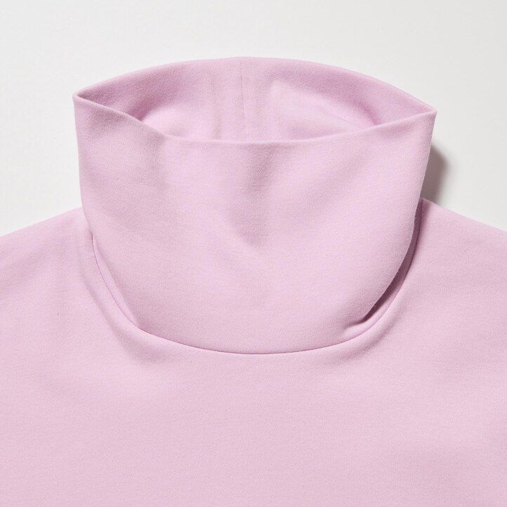 Black Uniqlo Smooth Cotton Stretch Turtleneck Long Sleeved Top | OWEJK-6814