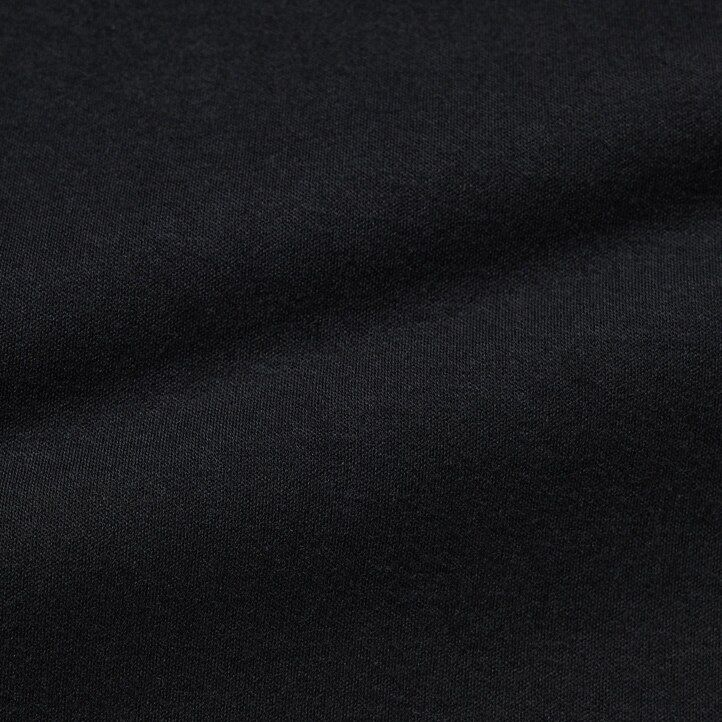 Black Uniqlo Smooth Stretch Cotton Crew Neck Long Sleeved Top | CZEDW-8954
