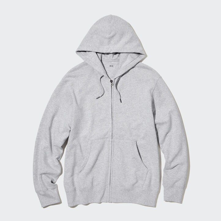 Black Uniqlo Sweat Zipped Hoodie | ZCJGK-9851