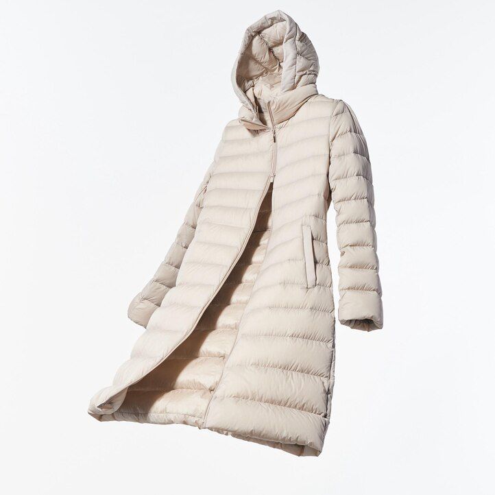 Black Uniqlo Ultra Light Down Long Coat | ULVEC-8436