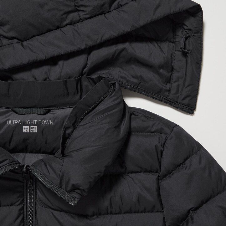 Black Uniqlo Ultra Light Down Long Coat | ULVEC-8436