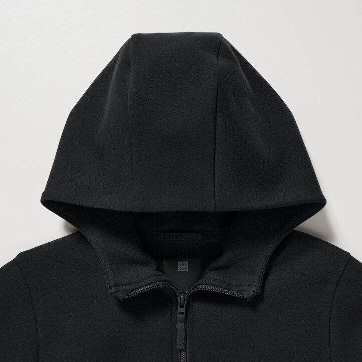 Black Uniqlo Ultra Stretch Dry Sweat Zipped Hoodie | BWCYH-5804