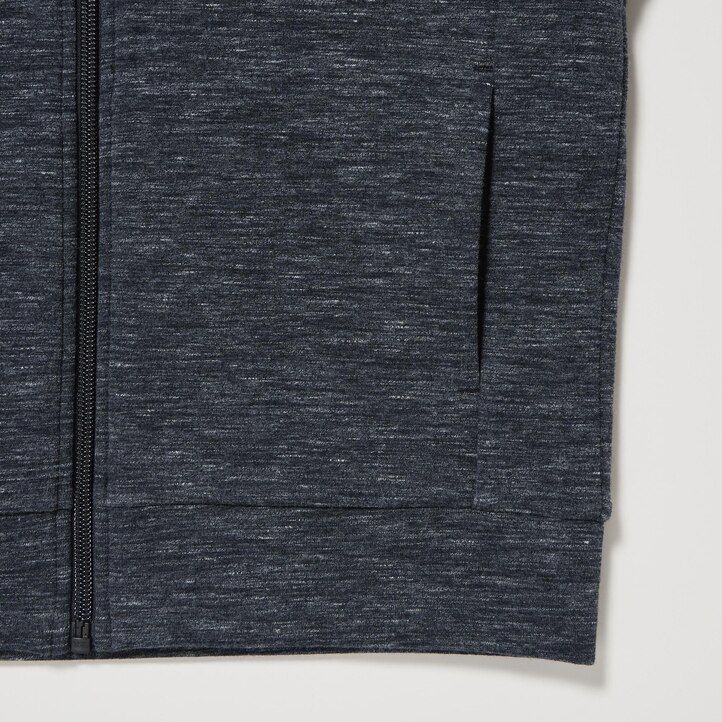 Black Uniqlo Ultra Stretch Dry Sweat Zipped Hoodie | BWCYH-5804