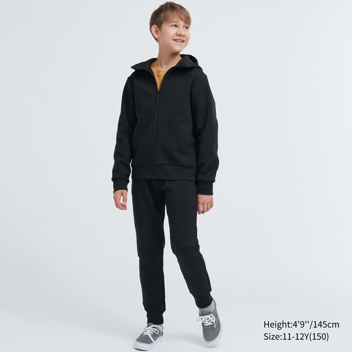 Black Uniqlo Ultra Stretch Dry Sweat Zipped Hoodie | THBOD-5796