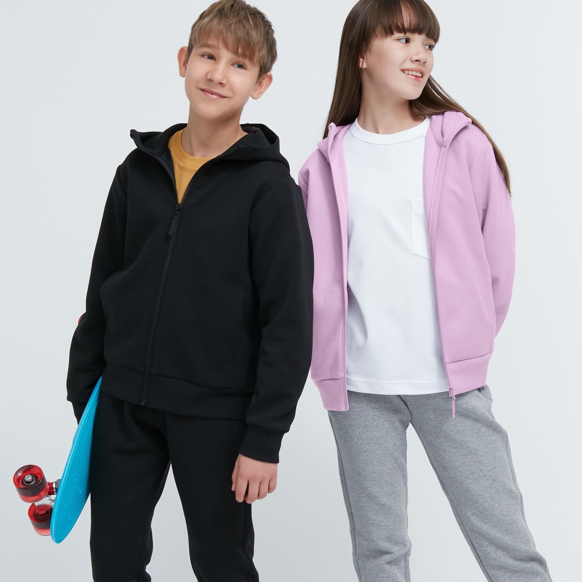 Black Uniqlo Ultra Stretch Dry Sweat Zipped Hoodie | THBOD-5796