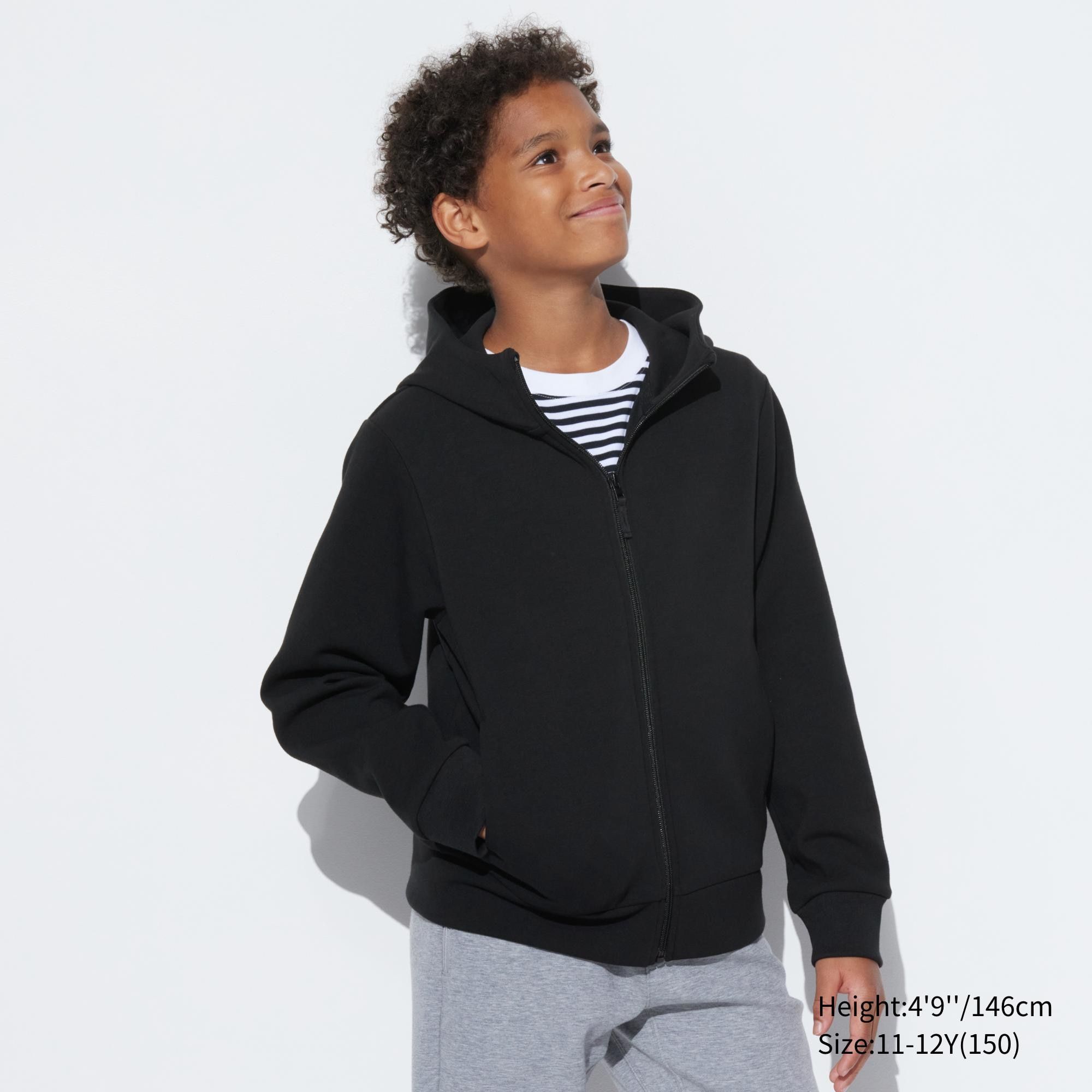 Black Uniqlo Ultra Stretch Dry Sweat Zipped Hoodie | YLZMQ-5412