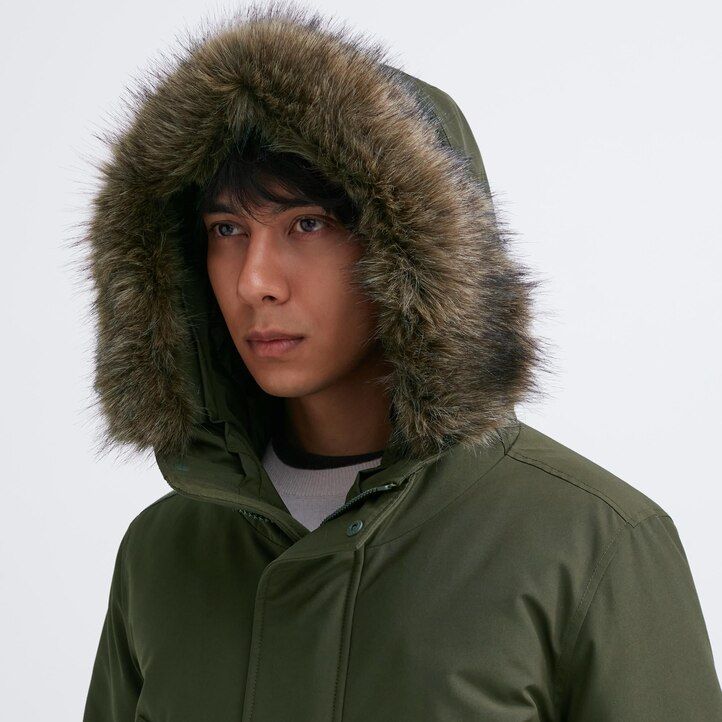 Black Uniqlo Ultra Warm Hybrid Down Coat | EZMGH-1256