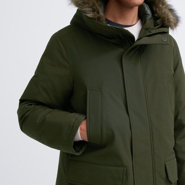 Black Uniqlo Ultra Warm Hybrid Down Coat | EZMGH-1256