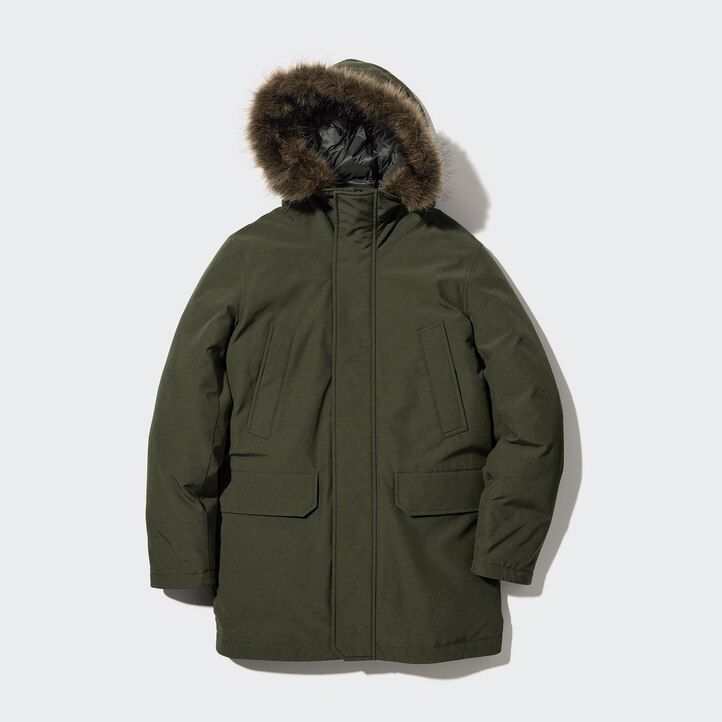 Black Uniqlo Ultra Warm Hybrid Down Coat | EZMGH-1256