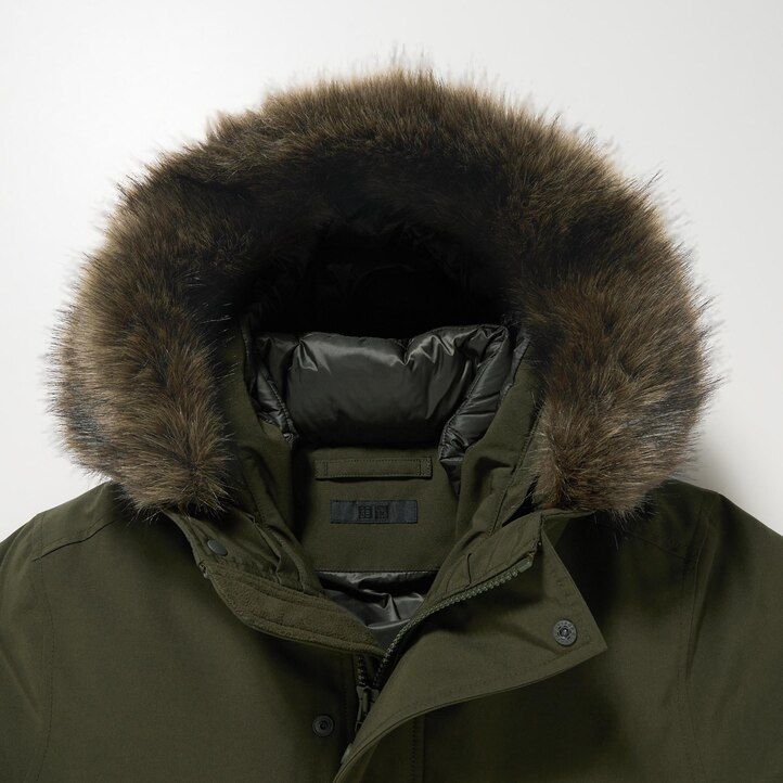 Black Uniqlo Ultra Warm Hybrid Down Coat | EZMGH-1256