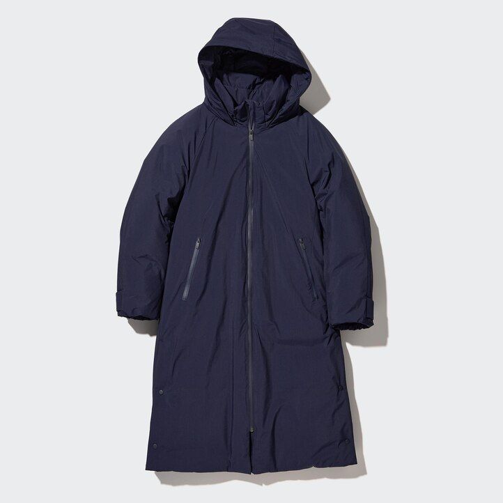 Black Uniqlo Ultra Warm Hybrid Down Long Coat | CVKLQ-3574