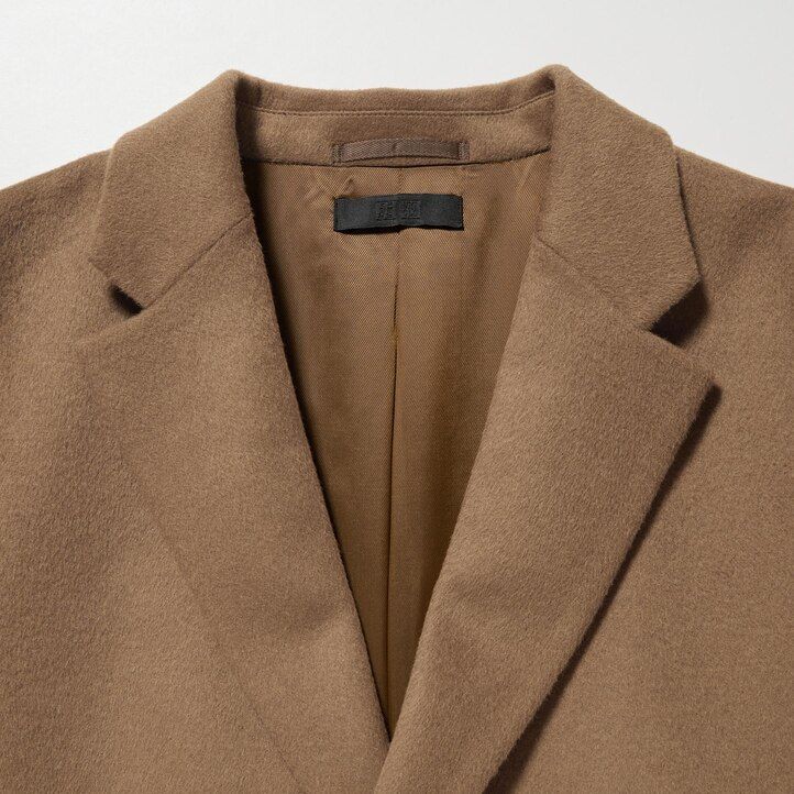 Black Uniqlo Wool Blend Chesterfield Coat | MWLRO-9638