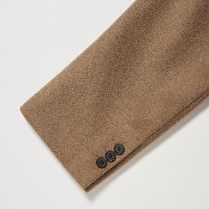 Black Uniqlo Wool Blend Chesterfield Coat | MWLRO-9638
