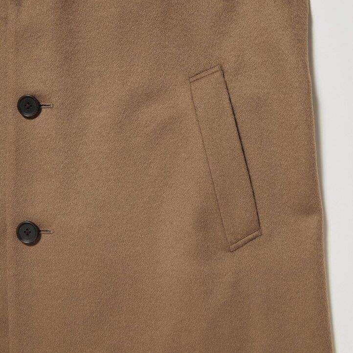Black Uniqlo Wool Blend Chesterfield Coat | MWLRO-9638